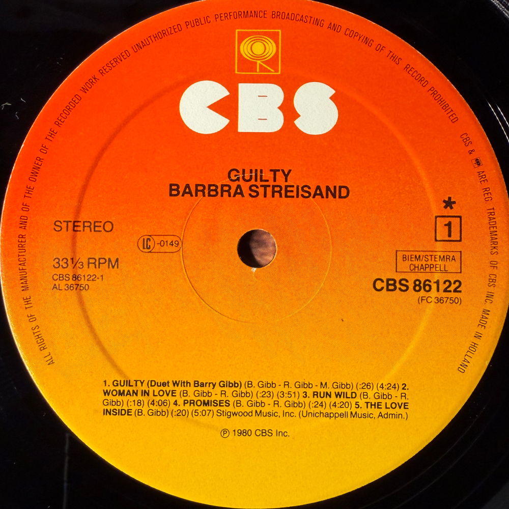 Streisand - Guilty (Голландия 1980г.)
