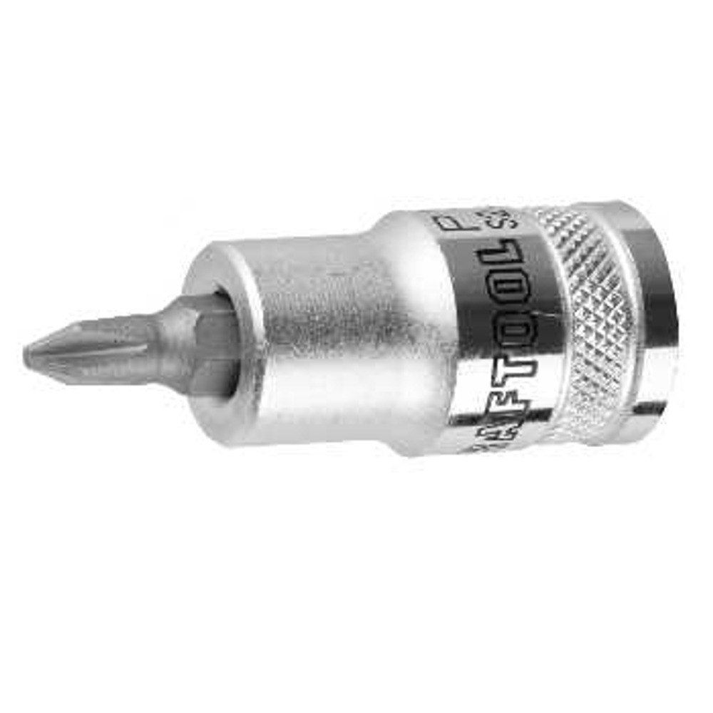 Торцовая бита головка материал сатинированная 1/2", PH2 KRAFTOOL, 27901-2_z01
