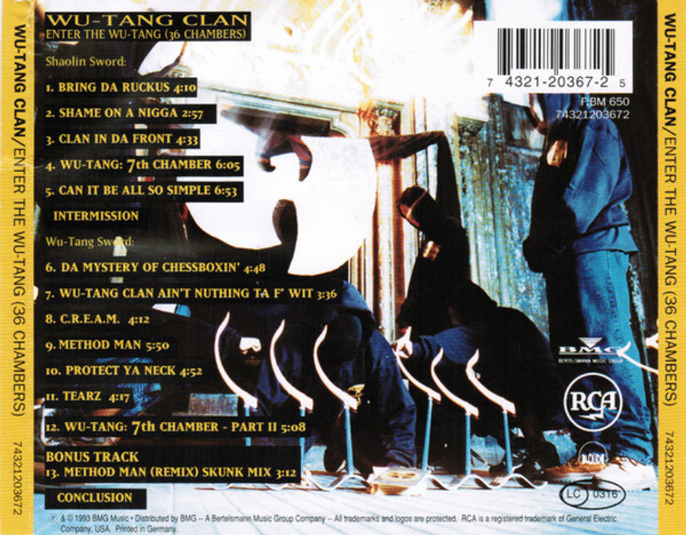 CD Wu-Tang Clan - Enter The Wu-Tang (36 Chambers) (Европа 1994г.)
