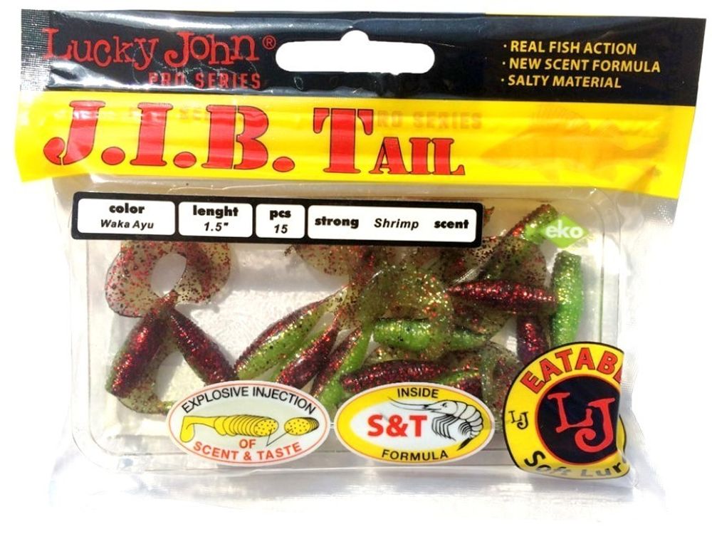 Мягкая приманка Lucky John J.I.B TAIL 1.5in (38 мм), цвет T39, 15 шт/уп