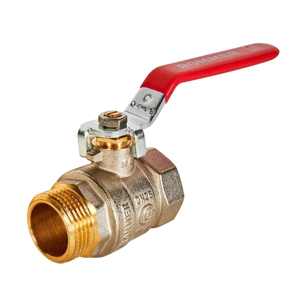 Кран шаровой полнопроходной ROMMER - 1" (ВР/НР, PN40, ручка-рычаг)