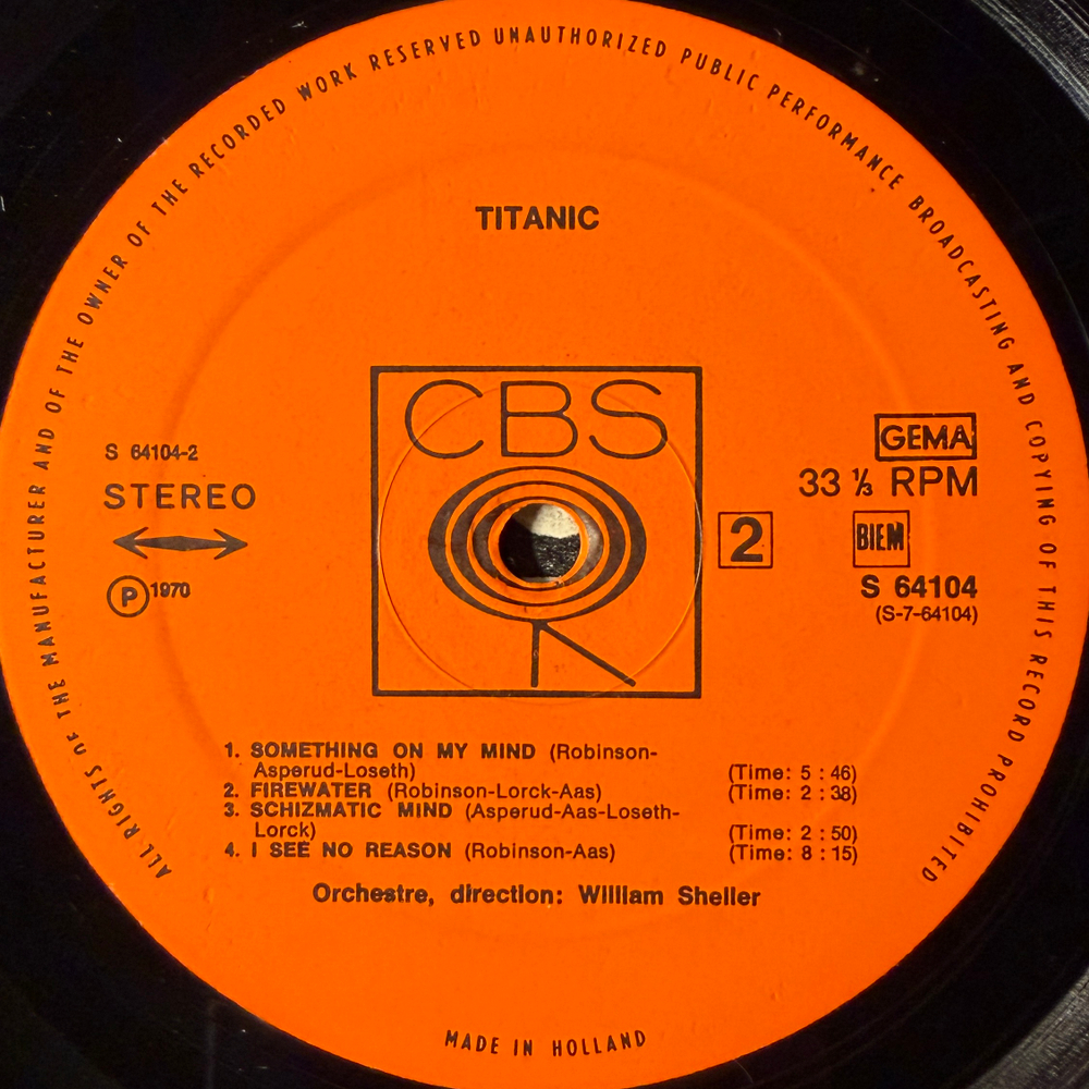 Titanic ‎– Titanic (Голландия 1970г.)