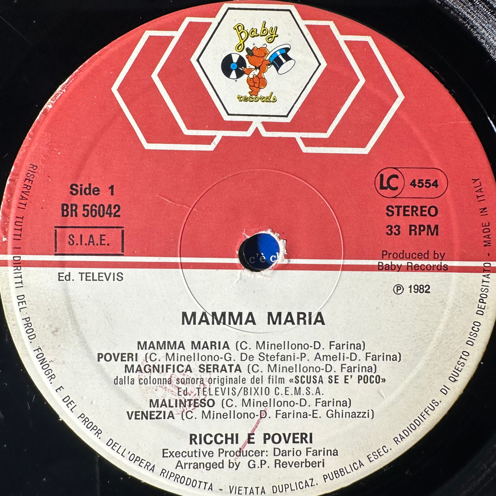 Ricchi & Poveri ‎– Mamma Maria (Италия 1982г.)