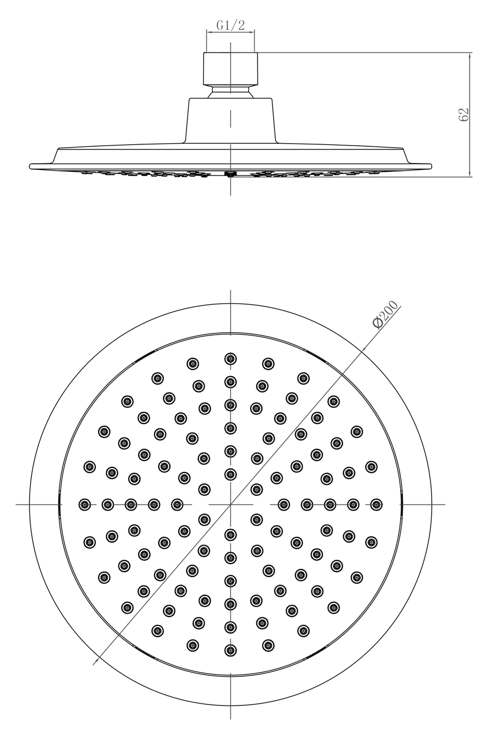 Лейка Lemark LM8033C для верхнего душа, 1-функциональная