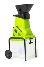 Электрический садовый измельчитель Greenworks GACSB, 2206707,200v, 2500 Вт с контейнером