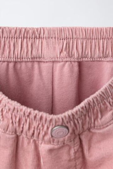 ZARA БРЮКИ BALLOON ИЗ МИКРОВЕЛЬВЕТА, ПУДРОВО-РОЗОВЫЙ