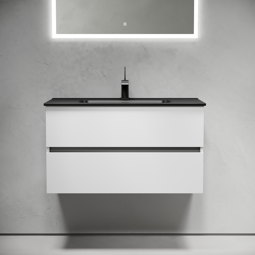 Тумба подвесная под раковину Sancos Urban, белый глянец 890х450х550, арт. UR90W