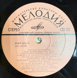 Виниловая пластинка Сборник– Русская Балалайка (Мелодия) LP