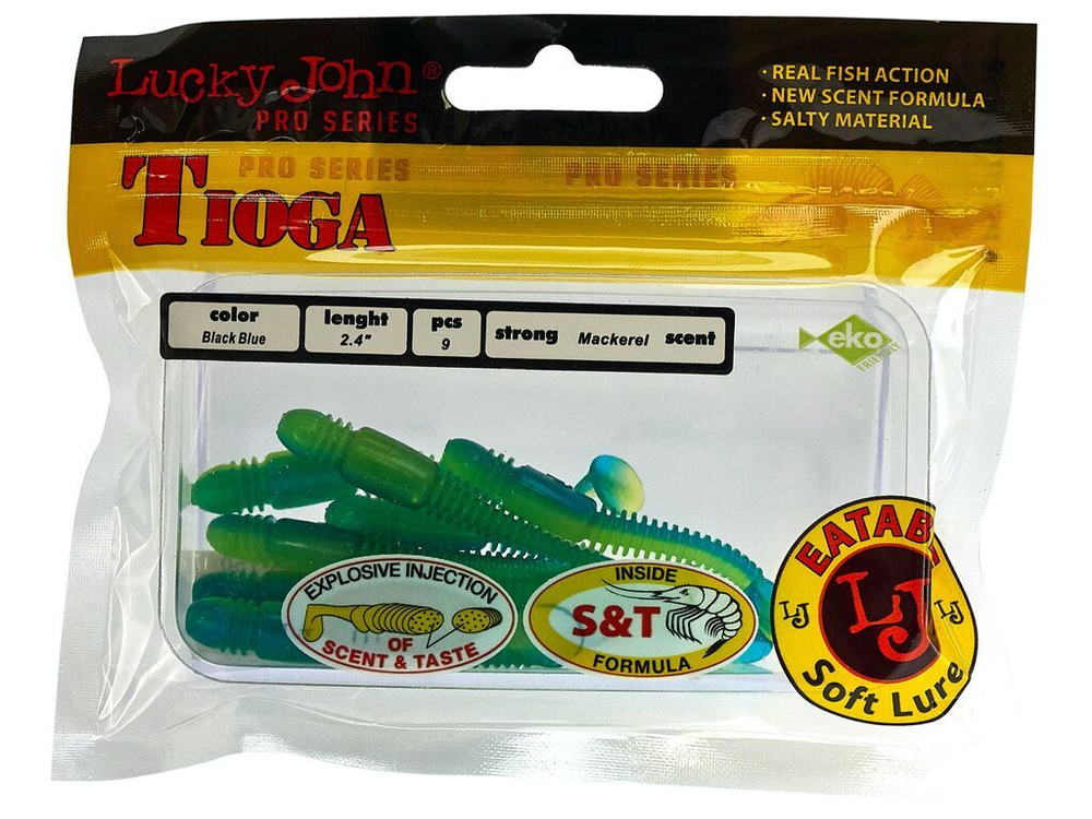 Виброхвосты съедобные LJ Pro Series TIOGA 2.4in(6,2 см), цв. T50, 9 шт.