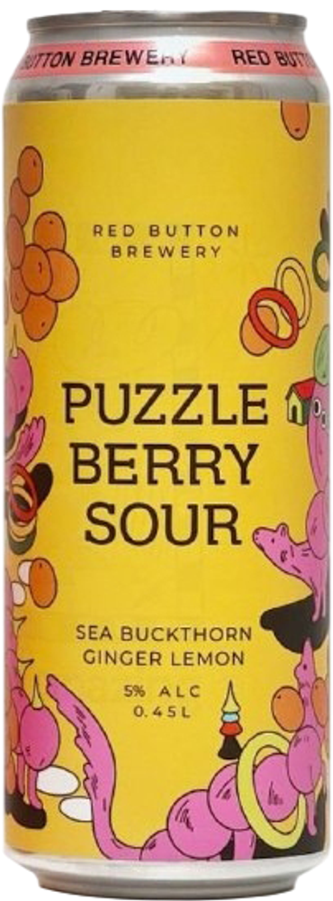 Пиво Рэд Баттон Пазлберри Саур Си Бакторн Джинджер Лемон / Red Button Puzzleberry Sour Sea Buckthorn, Ginger, Lemon 0.45 - банка