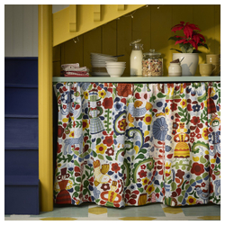 IKEA CINTIAKAKTUS  (ИКЕА СИНТИАКАКТУС)  -  Отрезная ткань - белый/разноцветный 150x300 см