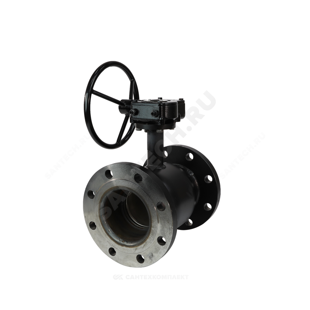 Кран шаровой сталь 09Г2С Ballomax КШТ 61.103 Ду 150 Ру25 фл L=350мм с редуктором BROEN КШТ 61.103.150.Р.25