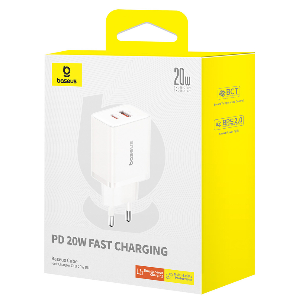 Зарядное устройство Baseus Cube C+U 20W - Moon White
