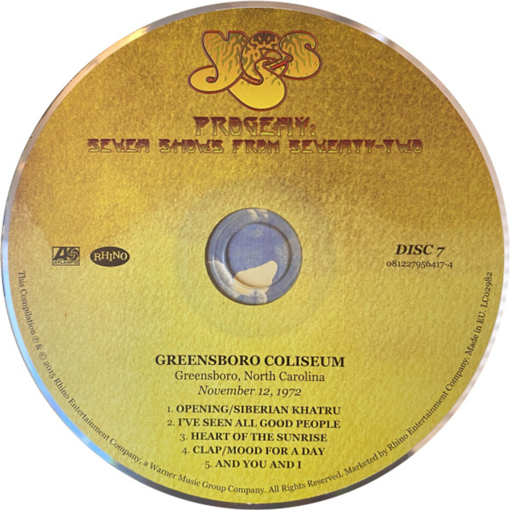 Yes / Progeny: Seven Shows From Seventy-Two (14CD)