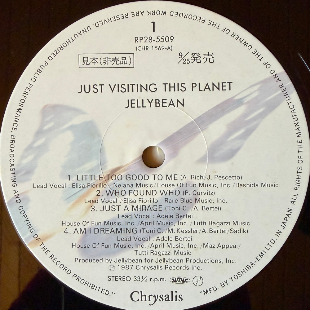 Виниловая пластинка Jellybean ‎– Just Visiting This Planet LP