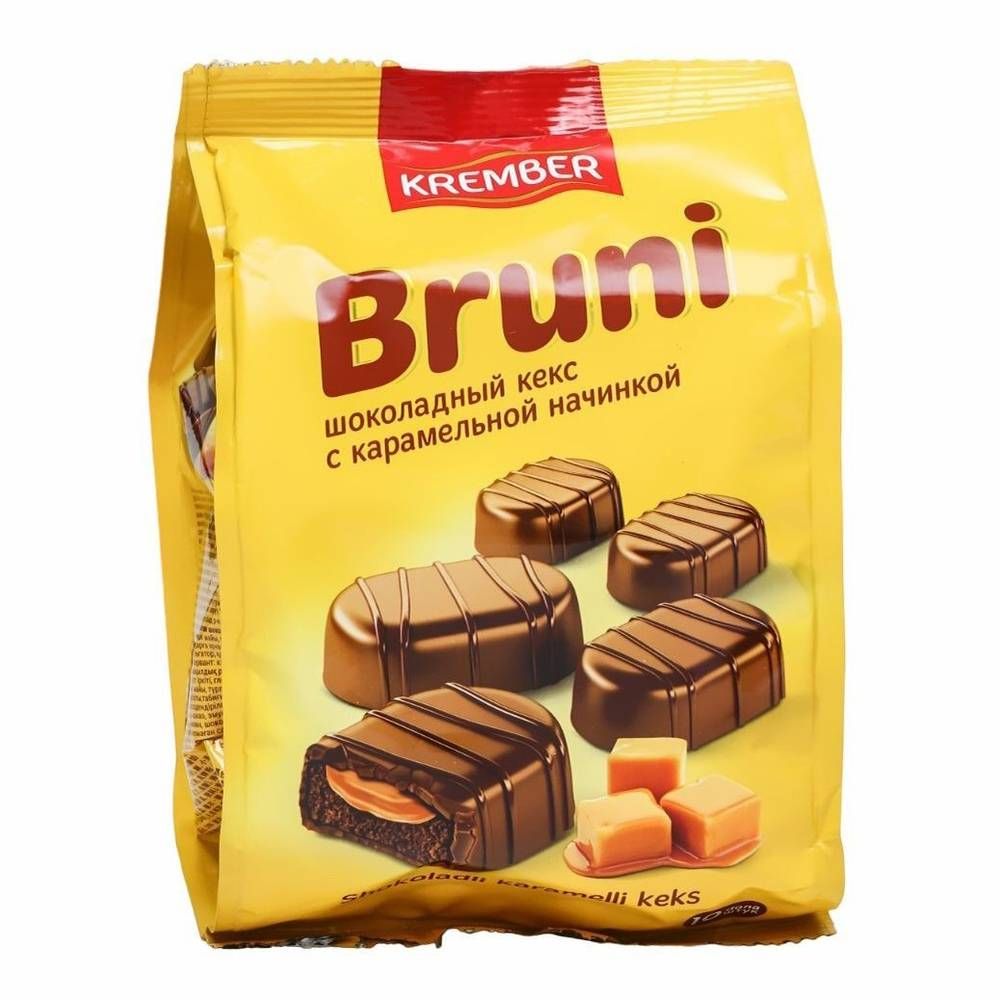 Кекс Krember Bruni глаз.с какао карамельной начинкой 19гр кг
