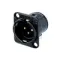 Neutrik NC3MD-H-B панельный разъем XLR male серии D. горизонт. установка на ПП, черненый корпус, зол