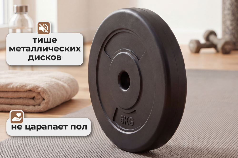 Диск 26 мм. пластиковый  5,0 кг VictoryFit VF-SPL26050