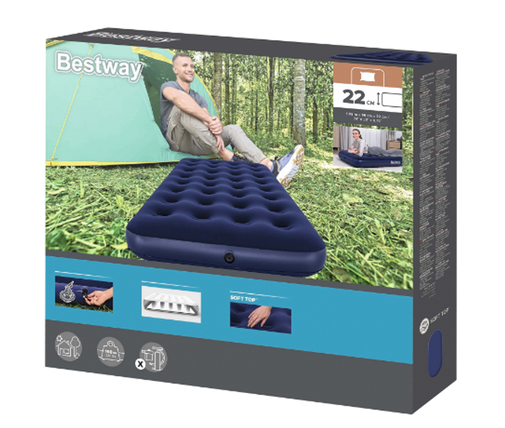 Матрас надувной, 188 х 99 х 22 см, 67001 Bestway