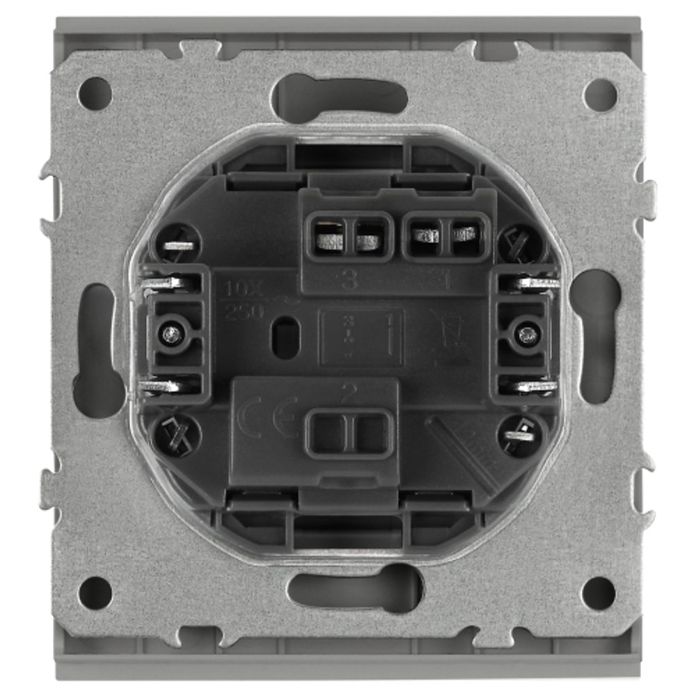 Кнопка ЭРА Arktik 16-1109-03 10АХ-250В алюминий | Эра Arktik
