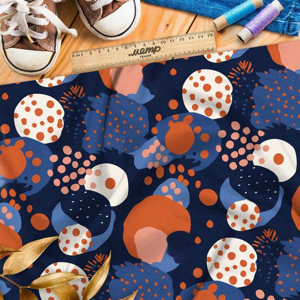 Ткань премиум шифон космический конфетти