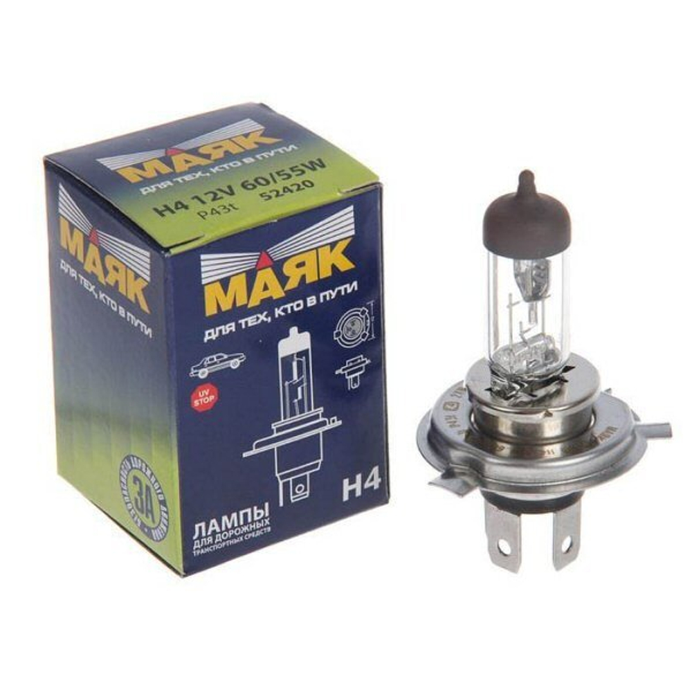 Лампа А 12-60/55 Р43t Н4 "МАЯК"