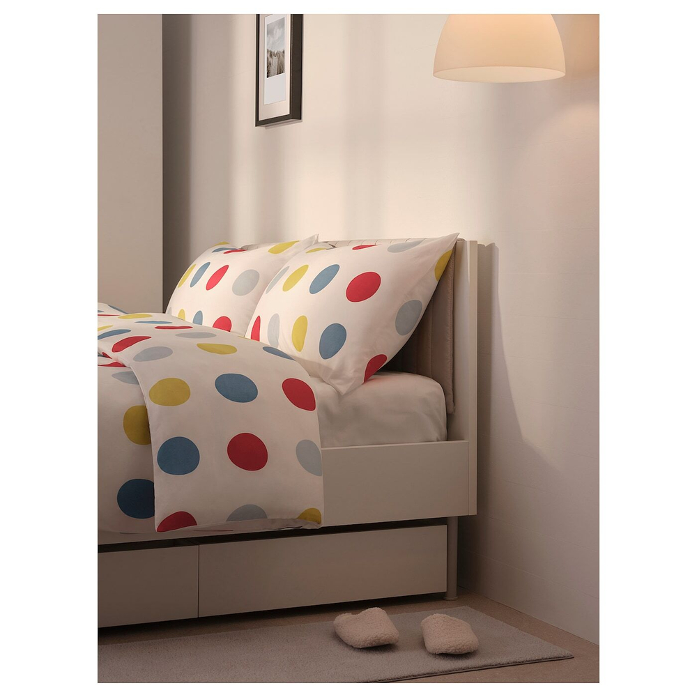 Комплект постельного белья IKEA BRUKSVARA (БРУКСВАРА), Белый с рисунком, 200х230 см