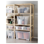 Контейнер с крышкой IKEA SAMLA (САМЛА), Прозрачный, 79x57x18 см, 55 л