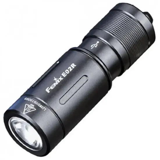 Фонарь FENIX Мод. E02R черный (200лм-49м)(светодиод: Cree XP-G2 S3 белый)(15г