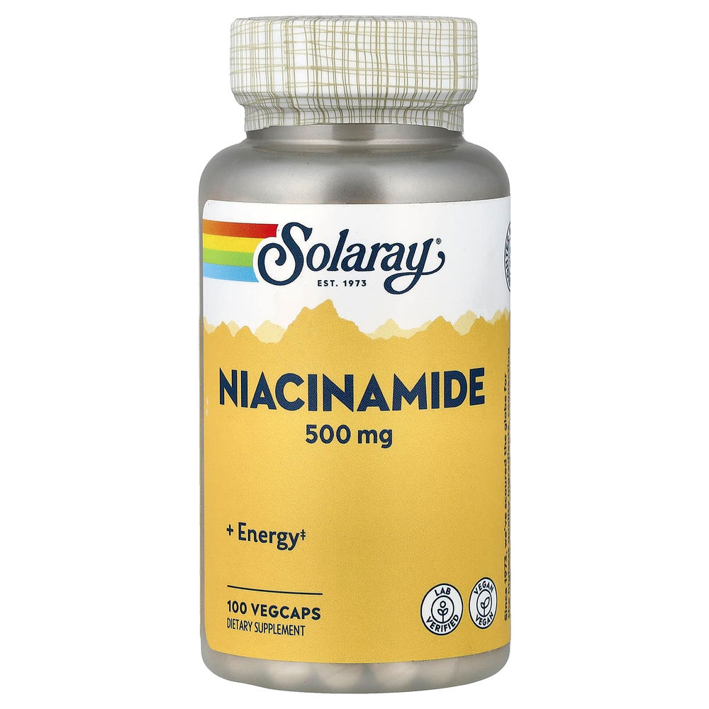 Solaray, никотинамид, 500 мг, 100 капсул VegCap