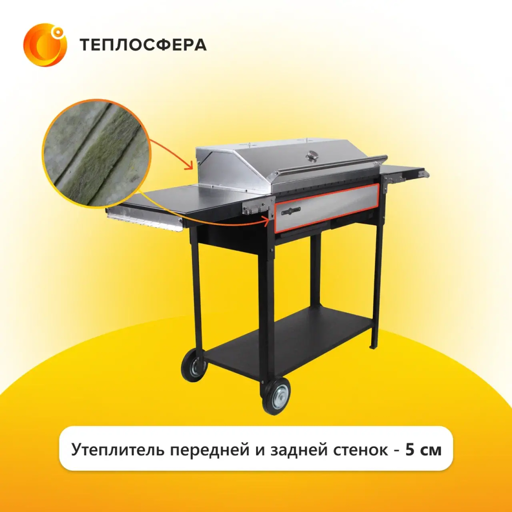 Мангал Premium МП-04 с полками и крышкой гриль