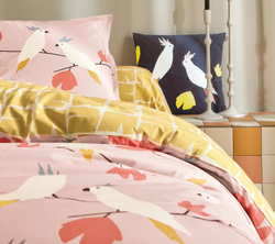 Постельное белье LOVE BIRDS PETAL Blanc des Vosges 1.5 спальное Розовый / Желтый