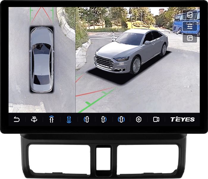 Магнитола для Honda CR-V 2 2000-2006 - Teyes CC3-2K-360 монитор 13" 2K QLED на Android 10, Быстрая, CarPlay, 4G SIM-слот, 4 камеры в комплекте