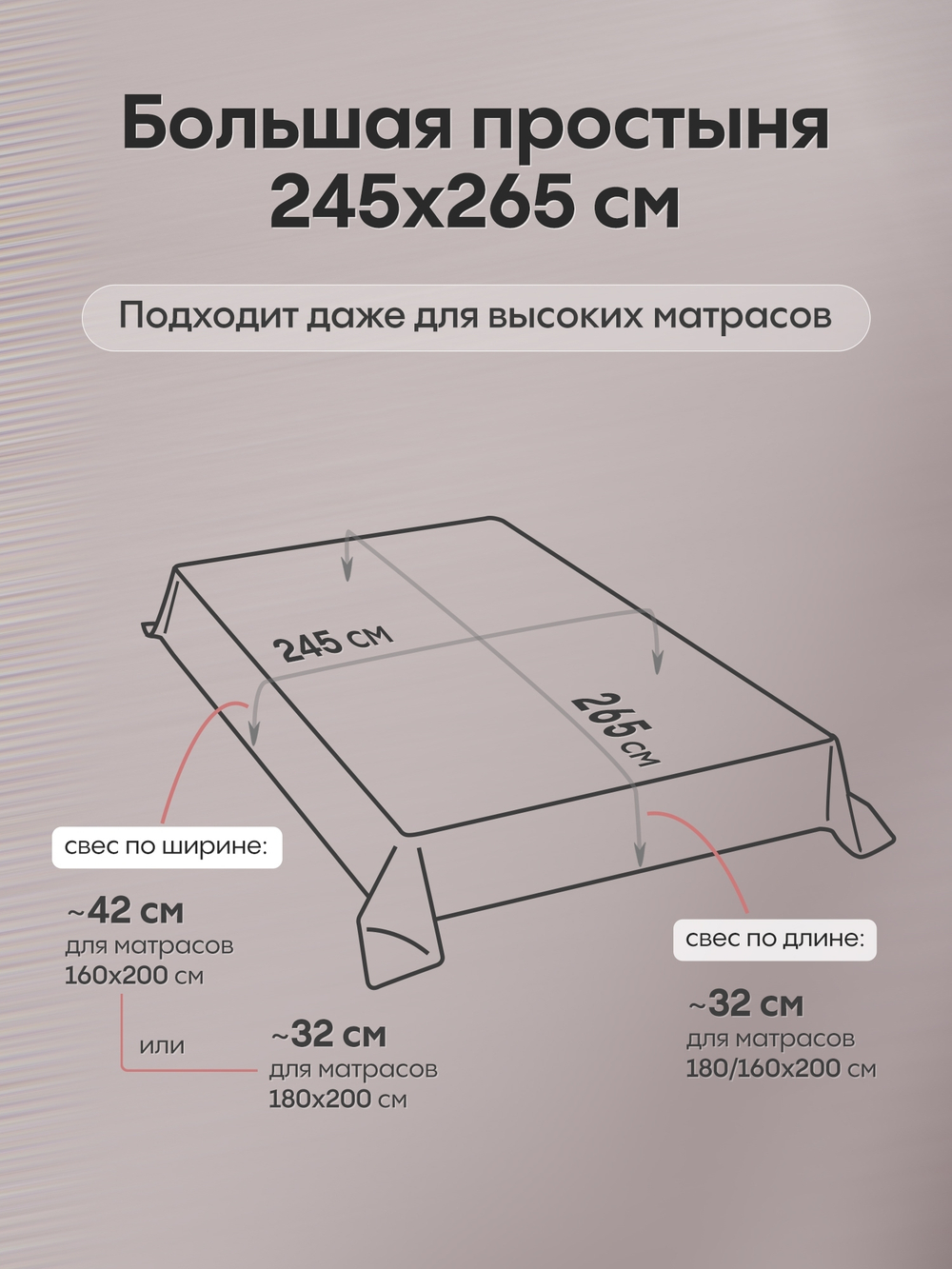 КПБ на резинке Сатин-Жаккард Тессоро MTR002, Евро, 4 наволочки, простынь 180*200*30
