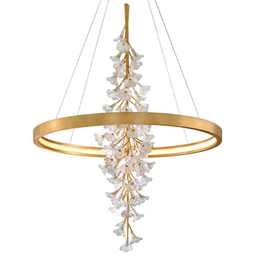 Corbett Jasmine Chandelier, 112 cm, Gold Leaf