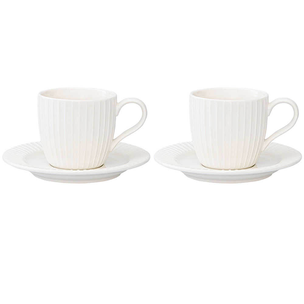 Набор чашек с блюдцами 2шт 125мл Liberty Jones Soft Ripples белый