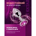 Анальная пробка маленькая Alive Anal Pleasure, металл с розовым кристаллом M: 8 х 3,4 см