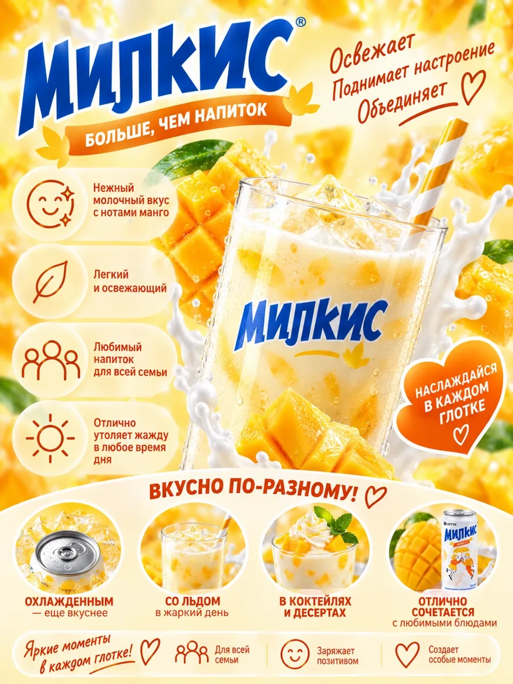 Напиток Милкис со вкусом Манго 250 мл * 6 шт