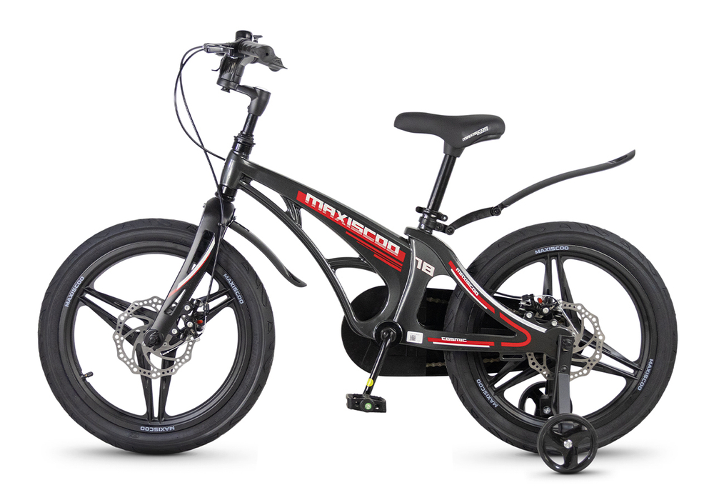 Велосипед 18'' Maxiscoo COSMIC Deluxe Черный Глянцевый (2026)