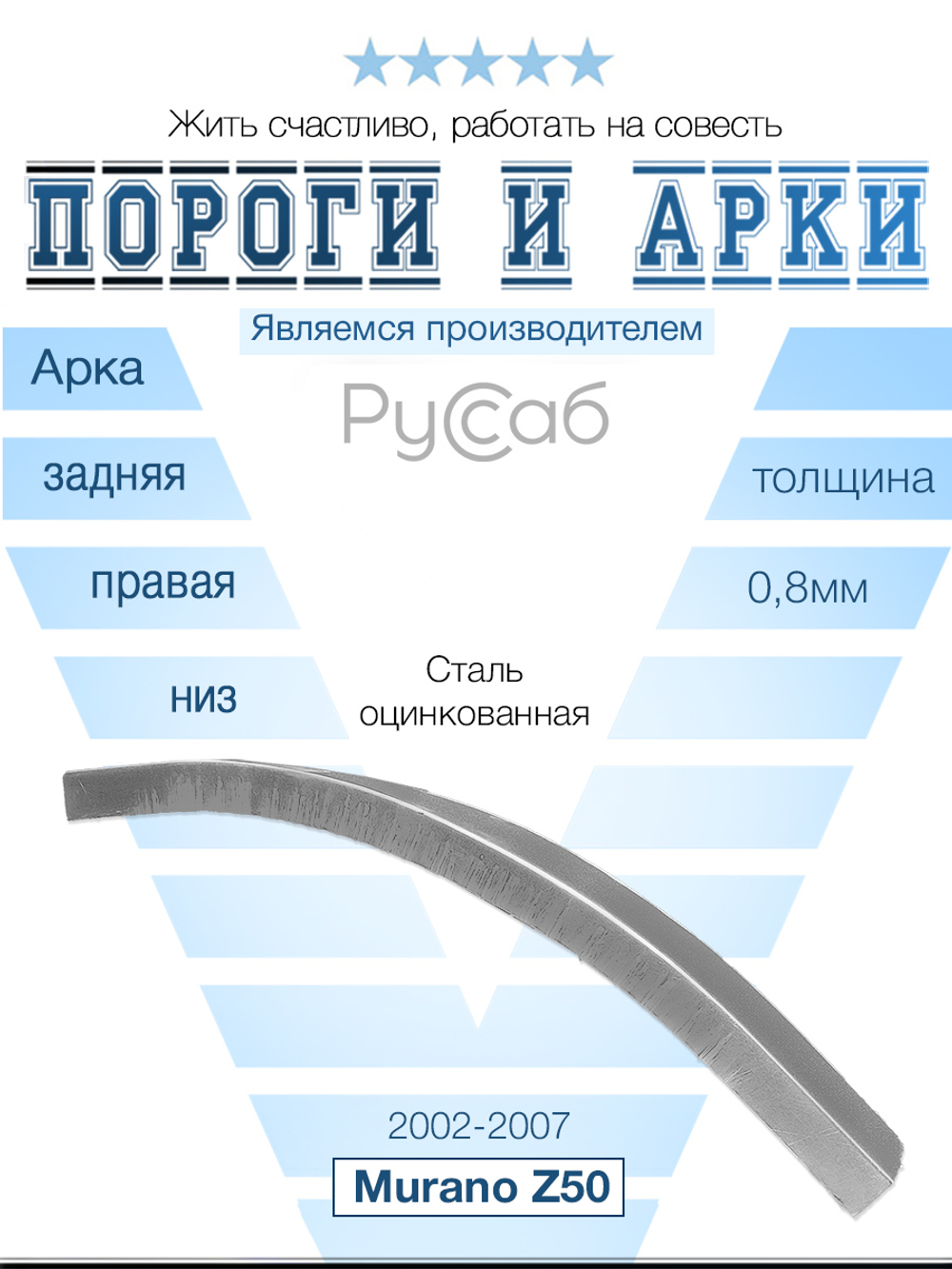 Арка правая (ниж. часть) Nissan Murano Z50 2002-2007