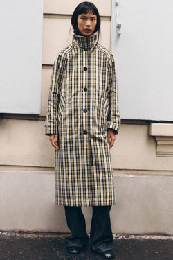 ZARA ДВУСТОРОННИЙ ТРЕНЧ В КЛЕТКУ — ZW COLLECTION, БЕЖЕВЫЙ