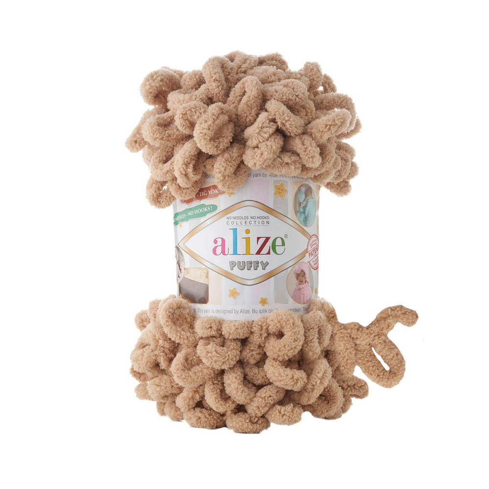 Пуффи (Puffy) пряжа Alize 100%микрополиэстер 5х100г/9,2 м 262 бежевый