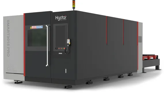 Лазерный станок HGTECH SMART3015PRO 3 кВт с защитной кабиной и сменным столом для резки листов металла