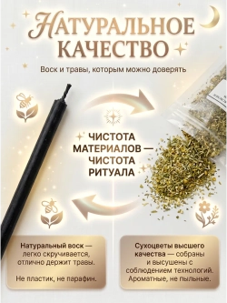 Свечи восковые натуральные черные, 80 шт