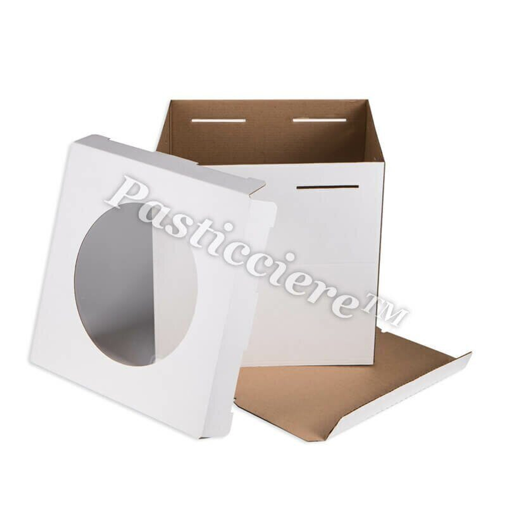 Pasticciere Короб для тортов с окном 300*300*450 мм белый, 10шт
