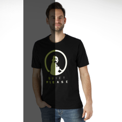 Мужское теннисное поло Quiet Please Glow In The Dark Logo T-Shirt Men - Black, White