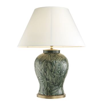 Eichholtz Table Lamp Cyprus, Green Ceramic / Antique Brass Finish