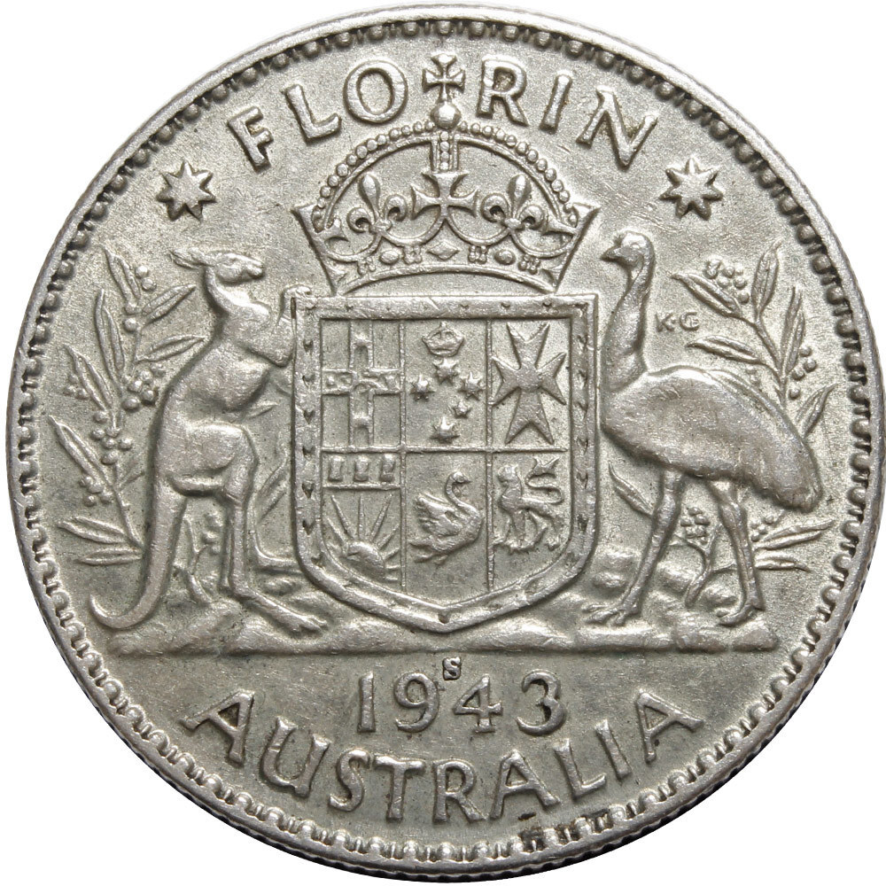 1 флорин 1943 год, Австралия. VF-XF