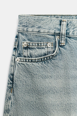 ZARA ДЖИНСЫ TAPERED С ВЫСОКОЙ ПОСАДКОЙ — ZW COLLECTION, ГОЛУБОЙ