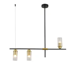 Люстра потолочная Rilon 74553/3 GOLD+BLACK, 3×40 Вт, золотая и чёрная